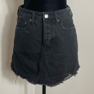 Black Button Fly American Eagle Denim Skirt